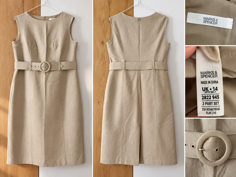 Fustan Marks & Spencer bezhë me rrip – UK 14