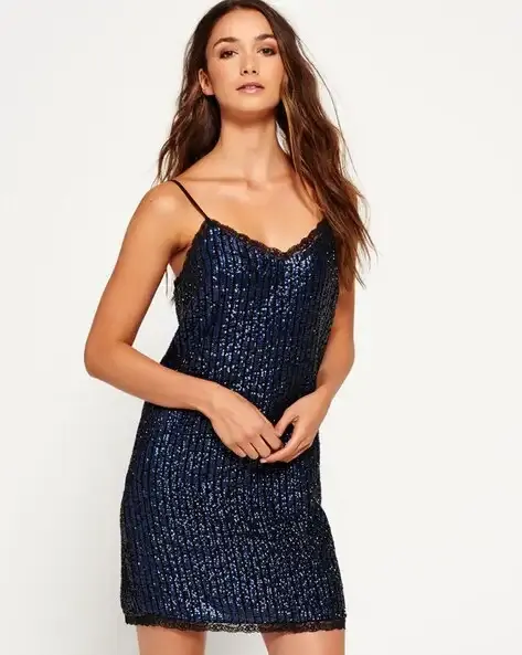 Fustan Superdry origjinal me nure (paeta) dhe dantellë – Madhësia XS S - Imazhi 6