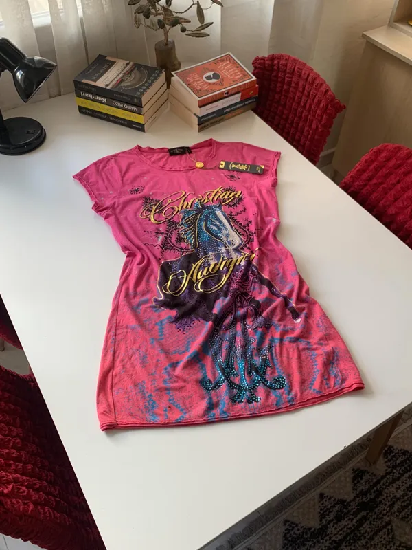 [NEW] Vintage Christian Audigier y2k Shirt Dress