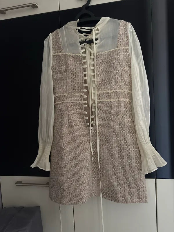 Fustan elegenat tweed premium -i ri  - Imazhi 3