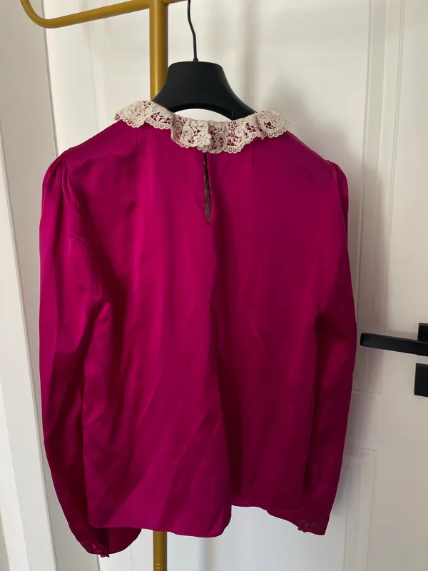 Bluzë The Kooples fuchsia me dantellë – M – Gjendje shumë e mirë - Imazhi 2