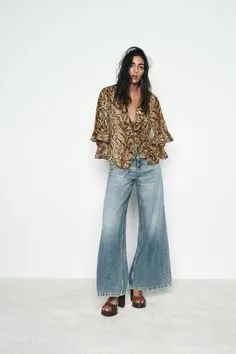 Animal print ruffle shirt  - Imazhi 2
