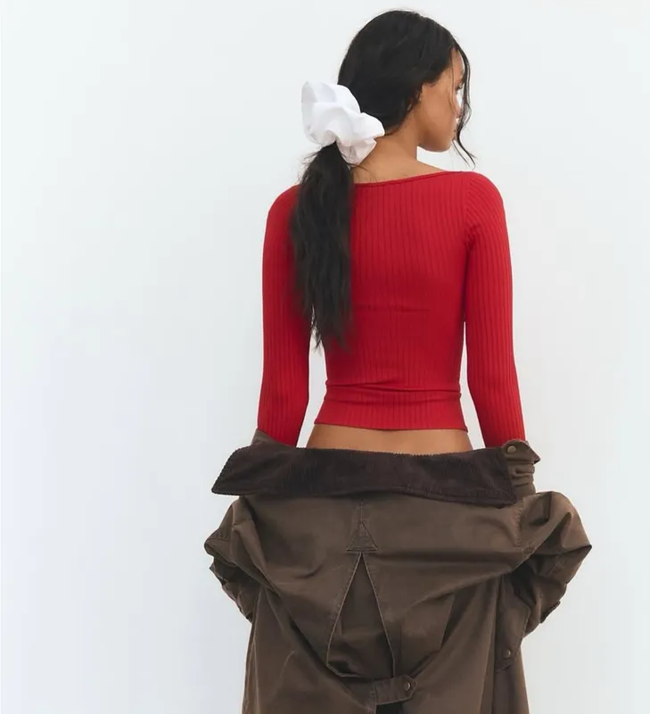 Zara seamless lace t-shirt with bow - Imazhi 4